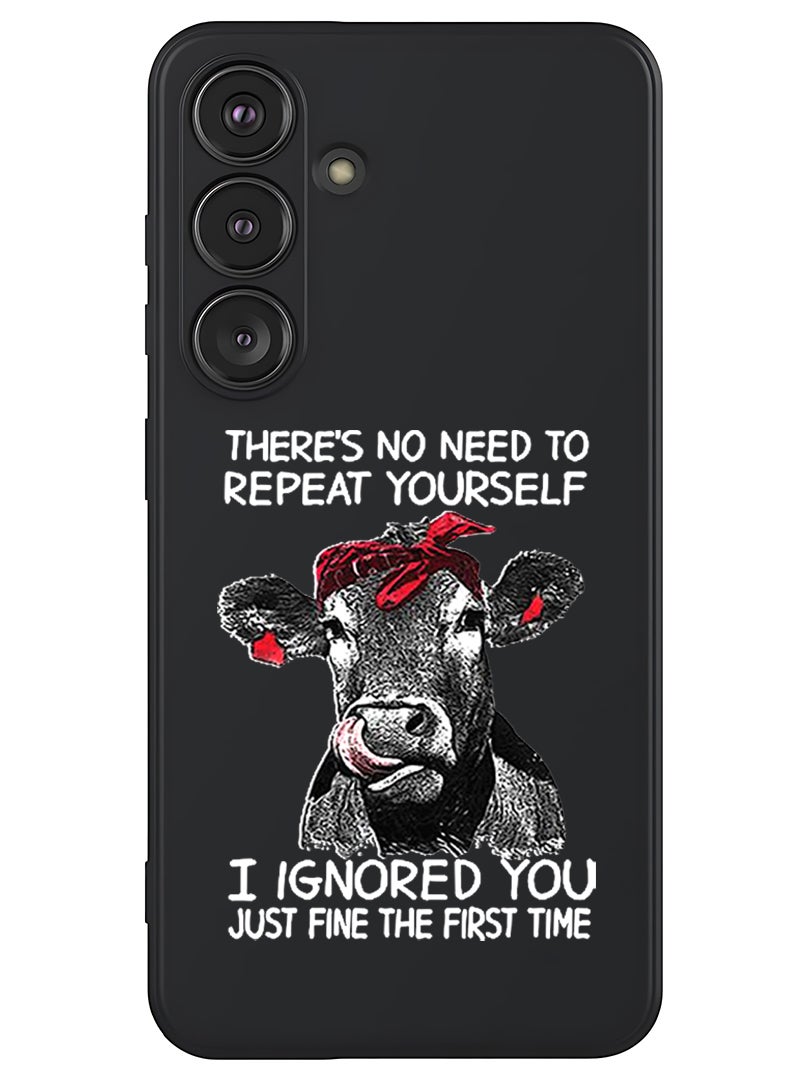 Theodor Protective Slim Fit Case Liquid Silicone Cover with Full Body Protection Anti-Scratch Shockproof Case For Samsung Galaxy S25 Plus (Black) - there is no ned to repeat yourself - White - Image 1