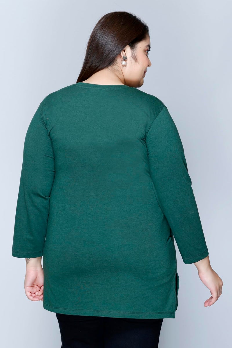 In Love Women's Graphic Print Cotton Round Neck Full Sleeve Plus Size T-Shirt,FSTP110CP02_XL - Image 4