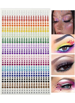 Depend Crystal Gem Stickers Rhinestone Self Adhesive Jewels Sticker For Face Eyes Nails Kids DIY Craft Cards Embellishment Diamond Decorations 15 Colors 3 Sizes 900 PCS  - Image 1