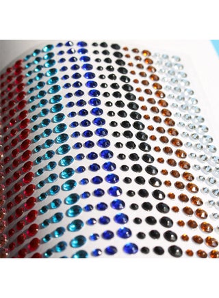 Crystal Gem Stickers Rhinestone Self Adhesive Jewels Sticker For Face Eyes Nails Kids DIY Craft Cards Embellishment Diamond Decorations 15 Colors 3 Sizes 900 PCS - view 2
