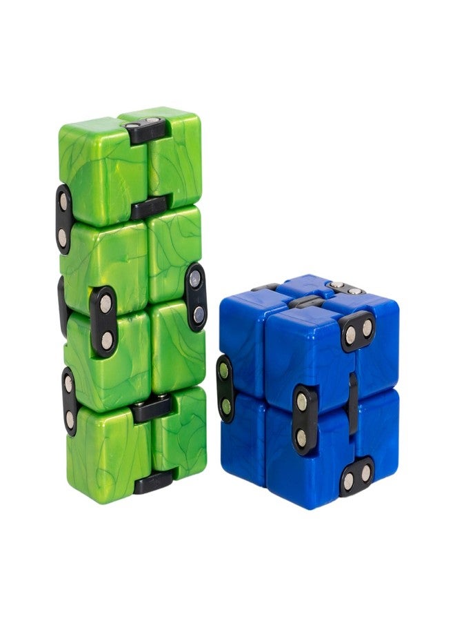 Cubelelo Drift Infinity Cube Combo (Pack of 2 - Blue & Green) | Stress Relief Fidget Toy for Focus & Anxiety Reduction | Portable Pocket-Sized Desk Gadget for All Age - Image 5