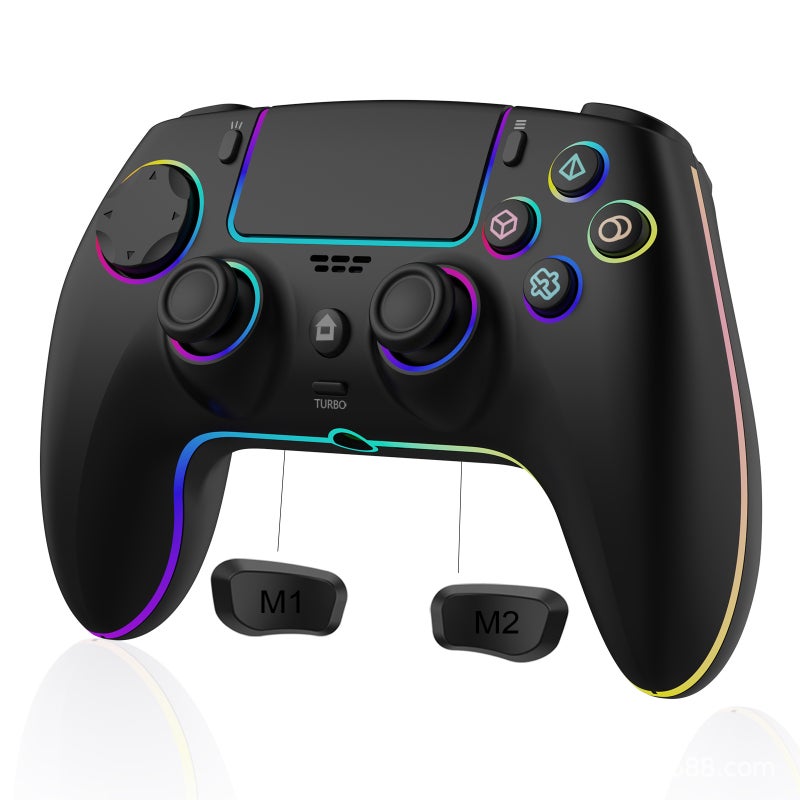 وحدة تحكم لاسلكية لألعاب PS5 مع إضاءة RGB واهتزاز هول، متوافقة مع الكمبيوتر وSteam - Image 1