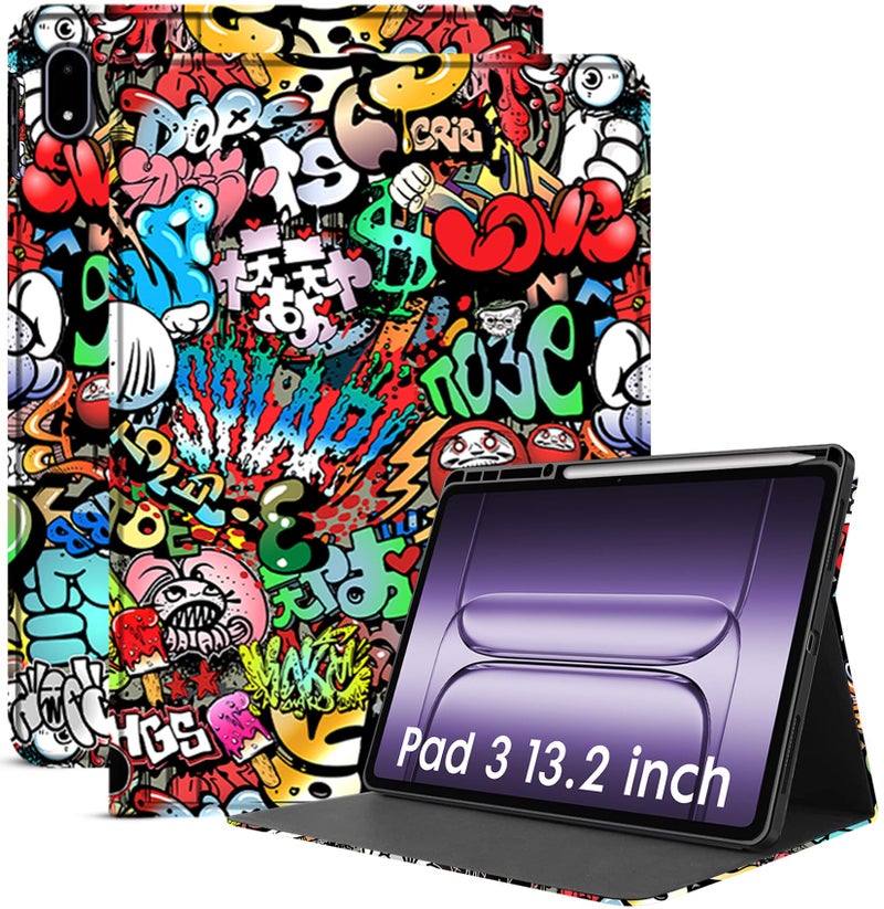 Robustrion Cover Case for OnePlus Pad 3 13.2 inch Cover, Folio Cover Case for OnePlus Pad 3 Cover with Pencil Holder 13.2 inch [Auto Sleep Wake Support] - Hippy - Image 1