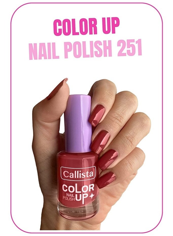 كاليستا طلاء أظافر Callista Color Up 251 – لامع، طويل الثبات، سريع الجفاف، عالي الصبغة، مقاوم للتقشر، سهل التطبيق - Image 4