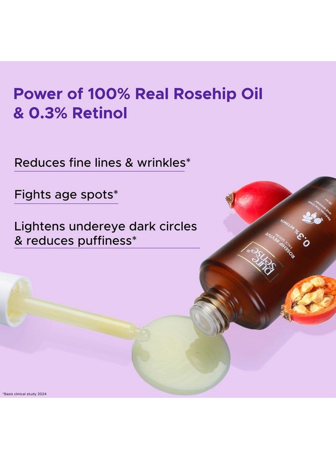 PureSense 0.3% Retinol Rosehip Face Serum For Anti Aging & Younger Looking Skin For Men And Women 28Ml - Image 4