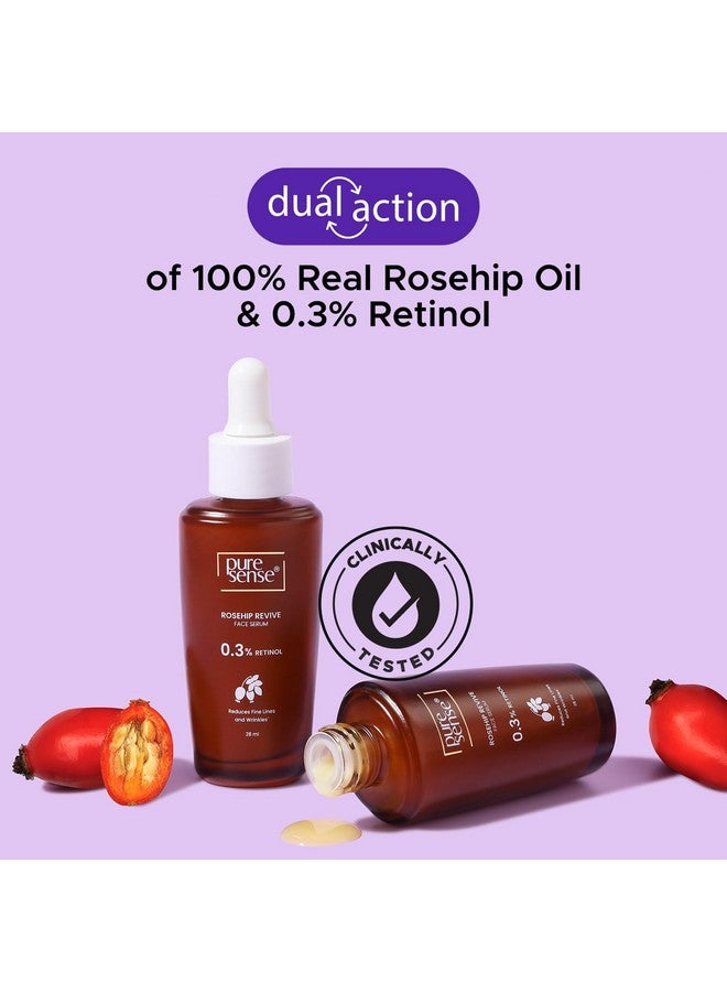PureSense 0.3% Retinol Rosehip Face Serum For Anti Aging & Younger Looking Skin For Men And Women 28Ml - Image 3