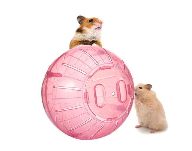 Sage Square كرة جري الهامستر، ألعاب، ملحقات القفص رائعة للجري، التمارين، اللياقة البدنية، للهامسترات، الفئران، الجربيل، إلخ 12 سم (وردي) - Image 1