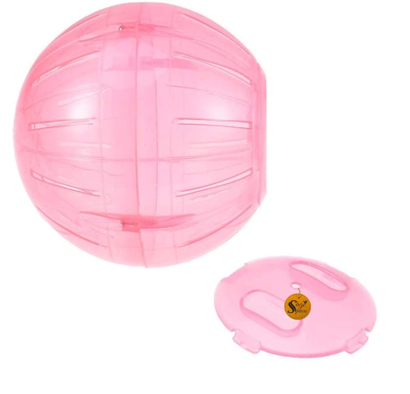 Sage Square كرة جري الهامستر، ألعاب، ملحقات القفص رائعة للجري، التمارين، اللياقة البدنية، للهامسترات، الفئران، الجربيل، إلخ 12 سم (وردي) - Image 2