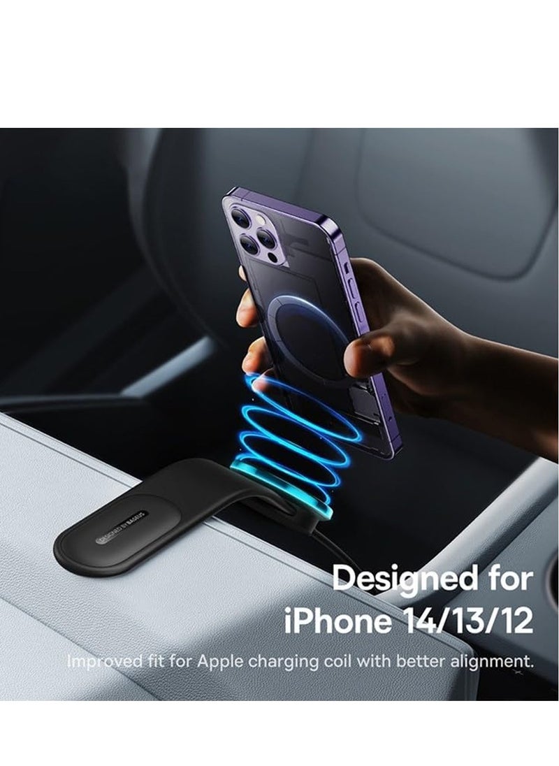 SP - Magsafe Car Mount, Magnetic Car Phone Holder, Magsafe Car Dashboard Mount Compatible with iPhone 15 Pro Max/iPhone 15 Plus/14/13/12 Series, Bendable Memory Titanium Alloy for All Dashboards and Windshields - Image 1