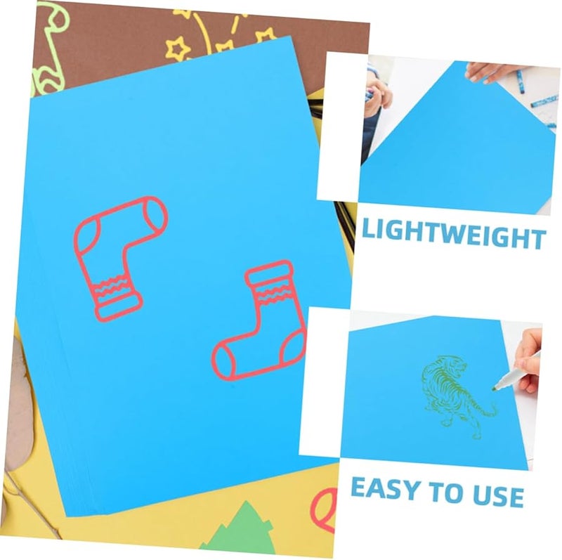 50 ورقة من ورق البطاقات للحرف الورقية وصنع الكتب القصاصية وصنع البطاقات والمشاريع الفنية باللون الأزرق البحيري - Image 4