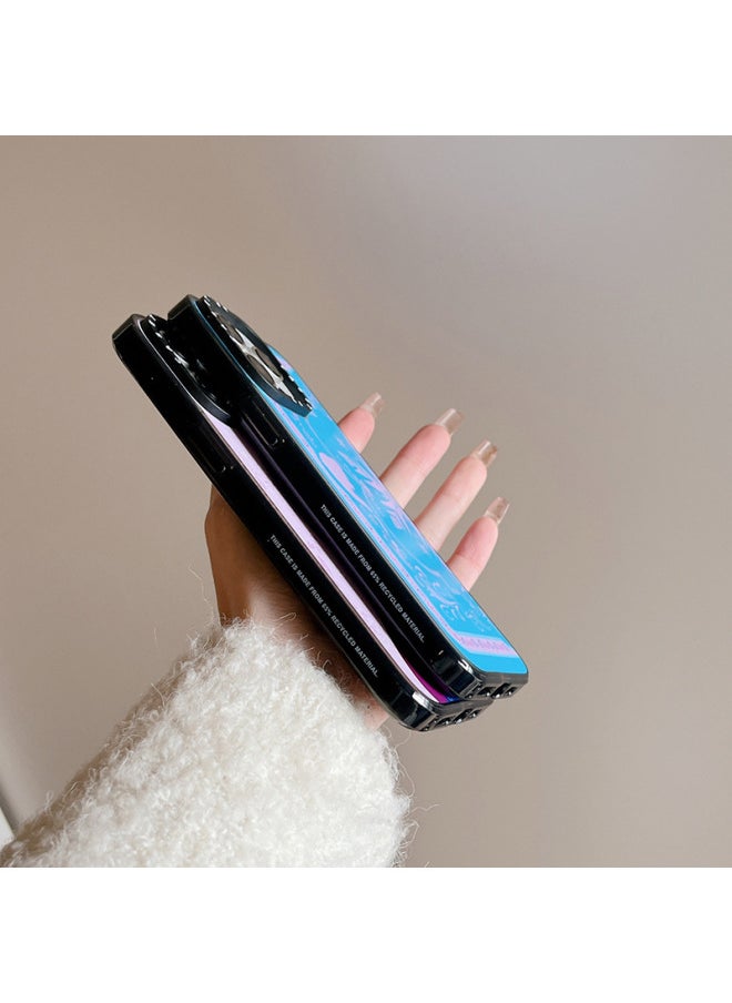 Generic - Magnetic Frozen For Apple IPhone15ProMax Phone Case 13/12 Drop-resistant 14pro Hard Cover 11-Color:Frozen (Anna's Snowflake Dancing) [magnetic Suction] Side Word Black Frame Hard Shell-Applicable Model:iPhone12/12Pro - Image 1