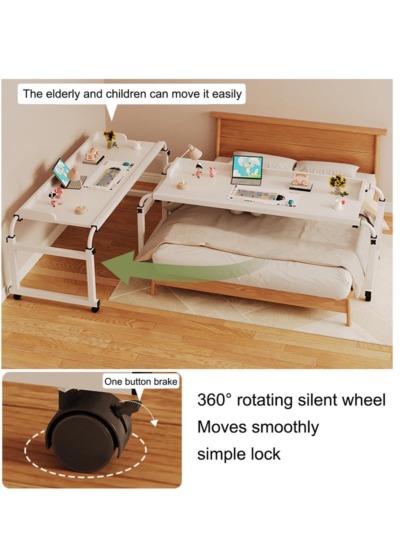 Bed Table with Wheels,Bed Desk,Hospital Bed Table,overbed Table,Adjustable Bed Table,Over Bed Table,Desk with Wheels,Desk for Bed,Table for Bed,Rolling Bed Table, Perfect for Hospital Families - Image 5
