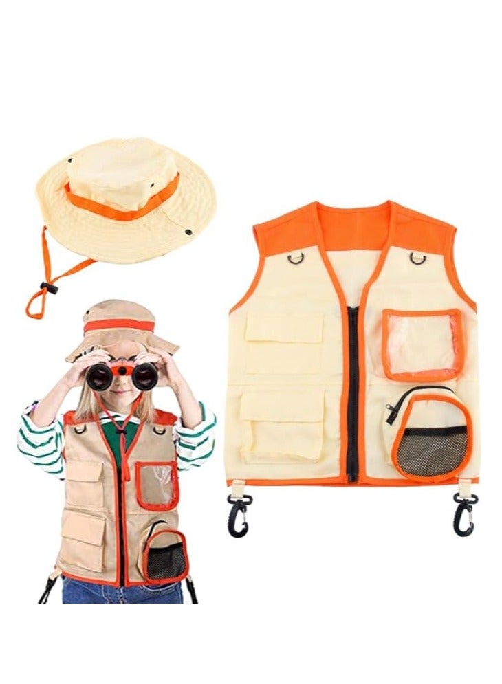 general Outdoor Explorer Sets for Kids, Vest & Hat Sets, Explorer Kits, Insect Explorer Cosplay Role Play, Zookeeper Park Ranger - Image 1
