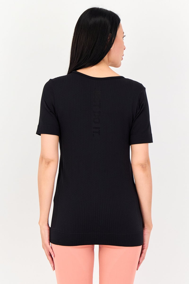 Nike Women Slim Fit Short Sleeve Training T-Shirt, Black - Image 3