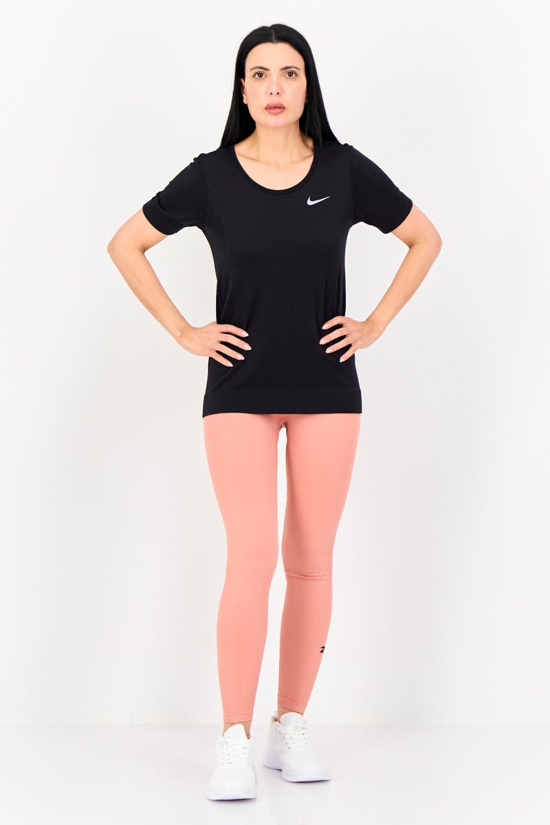 Nike Women Slim Fit Short Sleeve Training T-Shirt, Black - Image 4