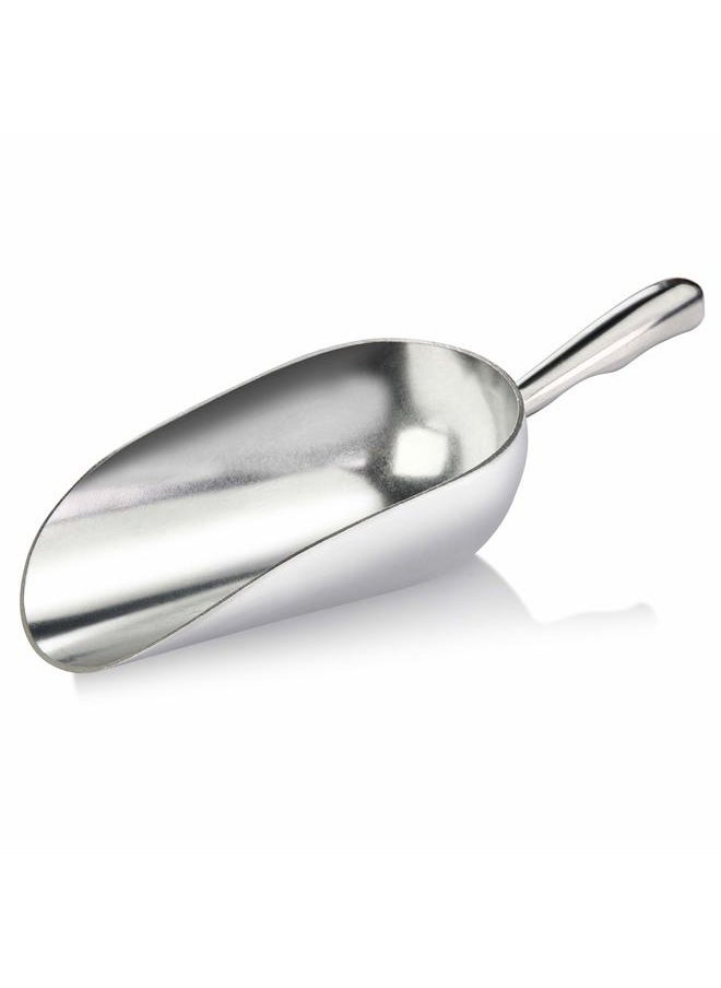 New Star Foodservice 34523 One-Piece Cast Aluminum Round Bottom Bar Ice Flour Utility Scoop, 12-Ounce, Silver (Hand Wash Only)  - Image 3