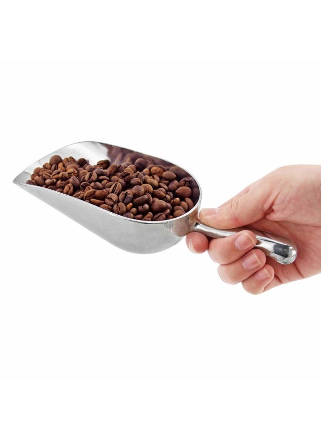 New Star Foodservice 34523 One-Piece Cast Aluminum Round Bottom Bar Ice Flour Utility Scoop, 12-Ounce, Silver (Hand Wash Only)  - Image 4