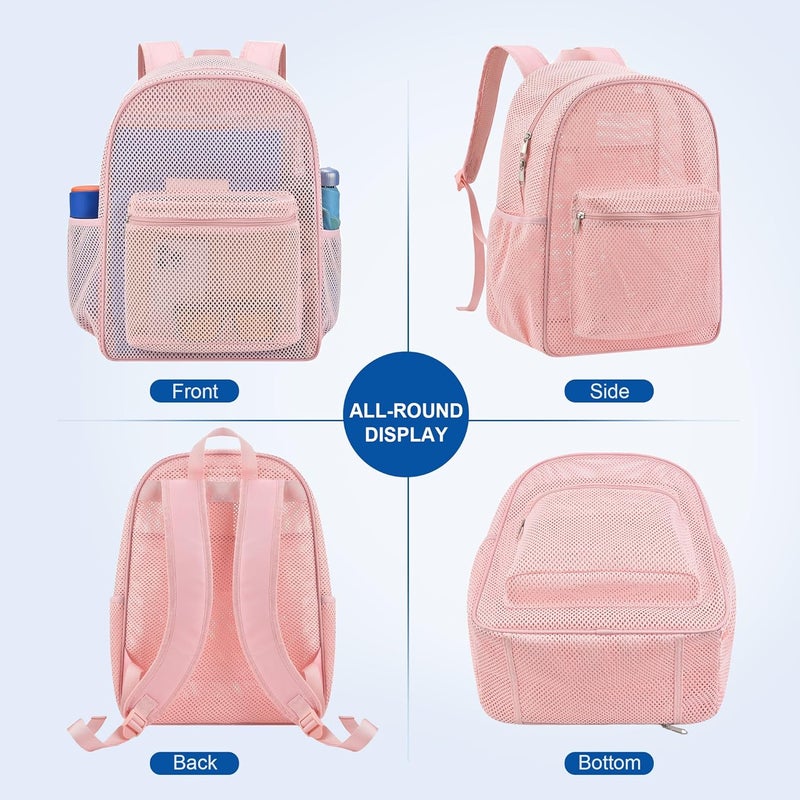 USPECLARE Heavy Mesh Backpack with Rain Cover,See Through Mesh Backpack for School,Beach,Gym,Swimming Equipment,Outdoor Sports - Image 4