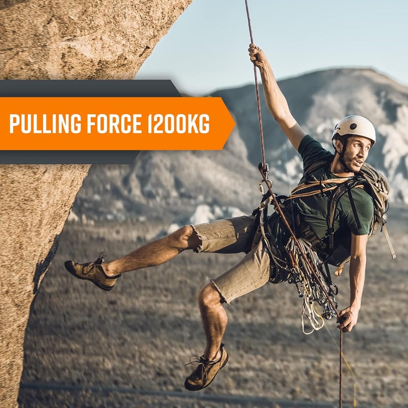 Nice C Climbing Rope, Rescue Rope, Construction Rope, Rock Climbing Rope, Static 10mm 32ft/64ft/96ft/160ft/230ft/500ft/985ft/1000ft with Carry Bag (Orange, 50M(160ft)) - Image 3