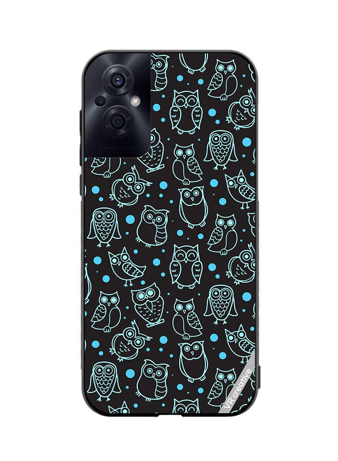 VR CREATIVE Protective Case Cover For Oppo Reno8 Z Night Owl Stroke Design Multicolour - Image 1
