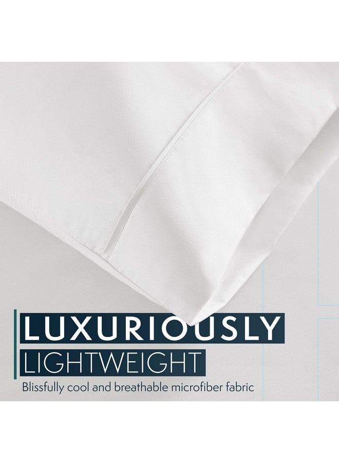 HC Collection Bed Sheets Set, HOTEL LUXURY Platinum Collection 1800 Series Bedding Set, Deep Pockets, Wrinkle & Fade Resistant, Hypoallergenic Sheet & Pillow Case Set (Queen, White) - Image 2
