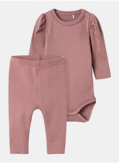 NAME IT name it Baby Girls Nigella Longsleeve Bodysuit / Legging Set  - Image 1