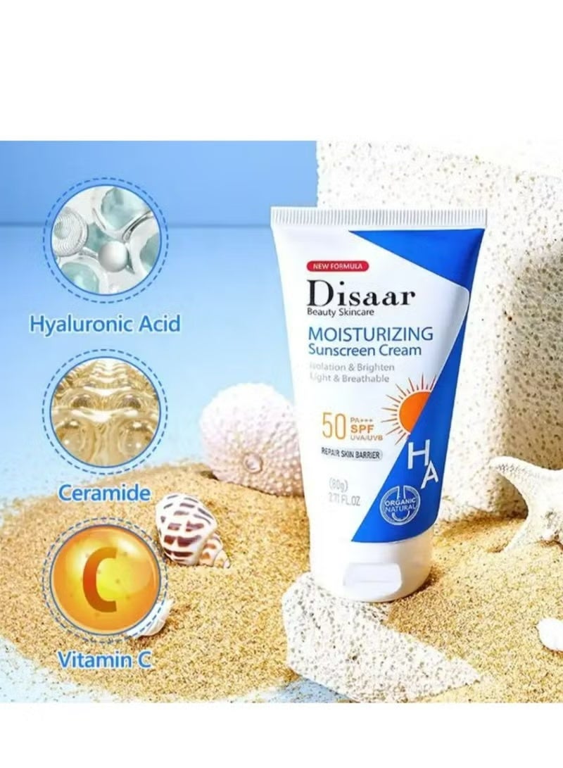 Disaar Hyaluronic Acid SPF 50 Moisturizing Sunscreen – 80g - Image 4
