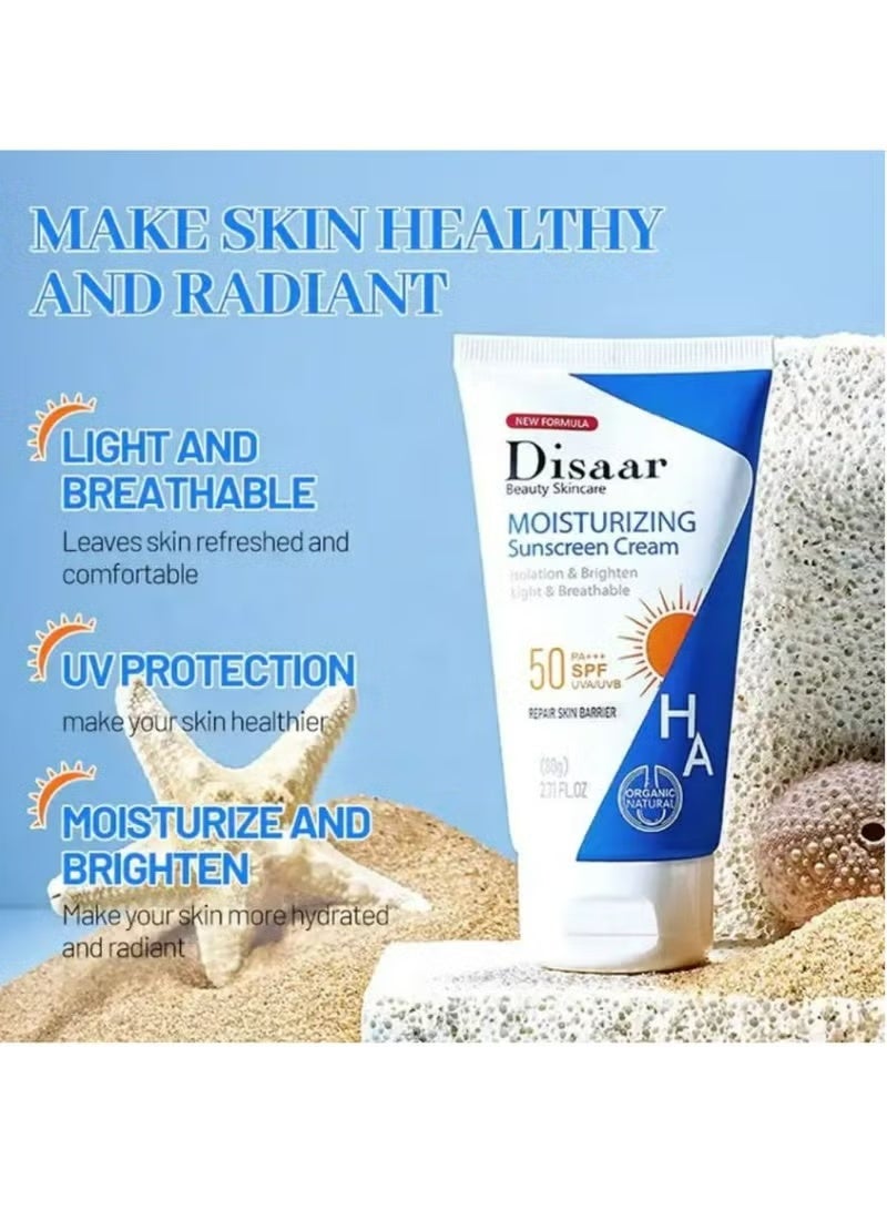 Disaar Hyaluronic Acid SPF 50 Moisturizing Sunscreen – 80g - Image 3