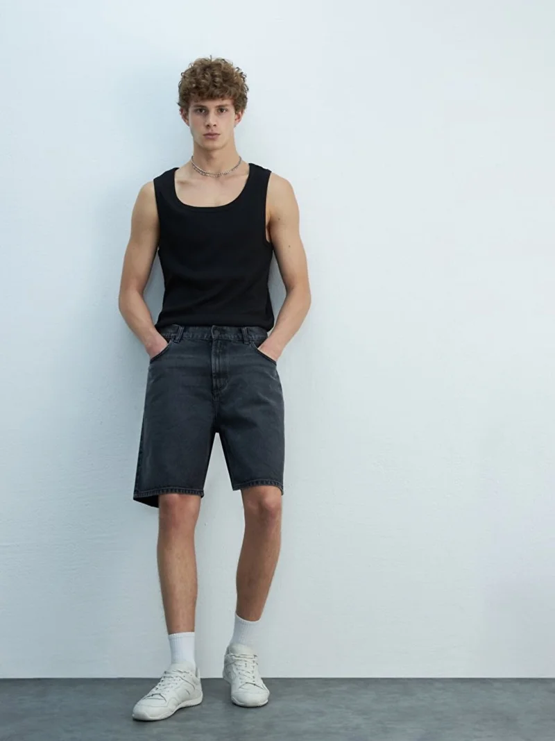 Men's Jadrien Relaxed Cut High Waist Jean Bermuda