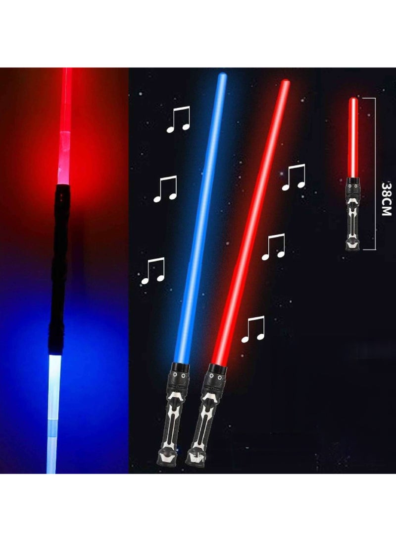 2Pcs Laser Sword Star Wars Flash Light Stick Boy Wars Lightsaber Retractable Sword Light Toys - Image 1
