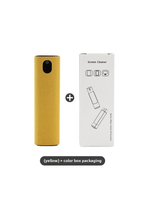 Mobile Phone Screen Cleaner Laptop Spray Wipe Integrated Display Dust-free Ash Display Cleaning Spray-Color:Yellow (cleaner + Neutral Color Box Packaging)
