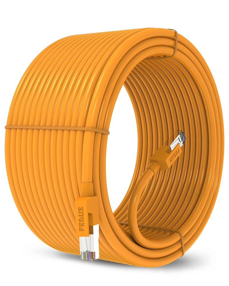 FEDUS 15 Meter High Speed RJ45 cat6 Ethernet Patch Cable LAN Cable Internet Network Computer Cable Cord Gigabit Category 6 UTP Wires For Modem, Router, LAN ADSL-10Gigabit-49 Feet (15 METER)-ORANGE - Image 1