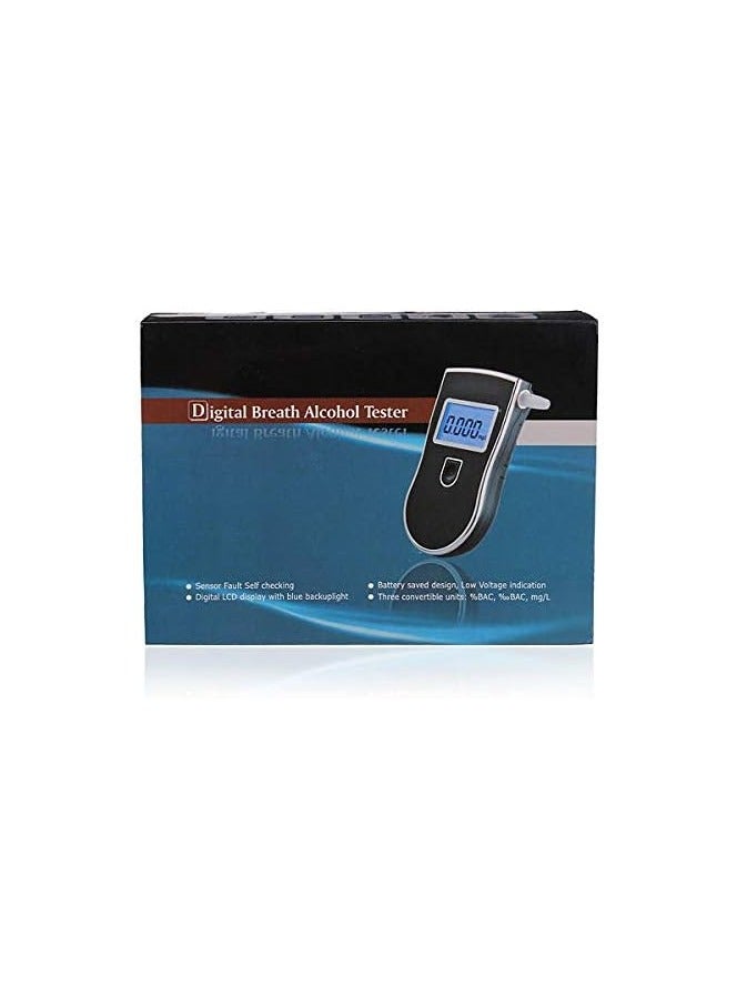 Adamsmed Digital LCD Display Alcohol Tester/Alcohol Meter/Alcohol Breath Tester Police Breath Analyser Detector with 5 Mouthpiece - Image 1