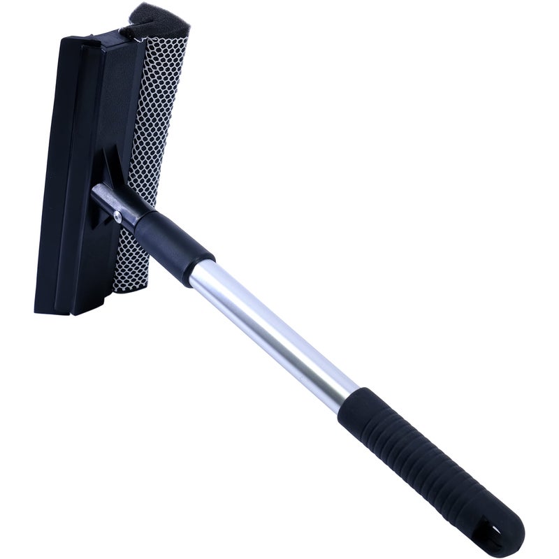 Polyte Window Squeegee for Car Windshields and Window Cleaning Tool Extendable Aluminum Handle 1420 in Black