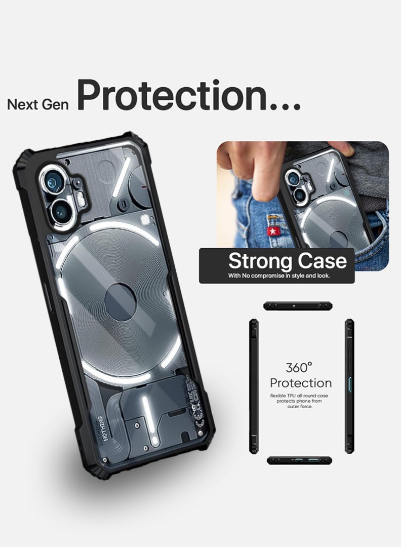 Case Up Case For Nothing 2 Back Cover Case With 360 Degree Protection, Shockproof Bumper Protective Phone Cover, Anti-Scratch Hard PC Back (Clear) - Image 2