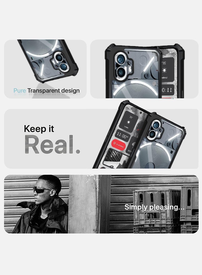 Case Up Case For Nothing 2 Back Cover Case With 360 Degree Protection, Shockproof Bumper Protective Phone Cover, Anti-Scratch Hard PC Back (Clear) - Image 4