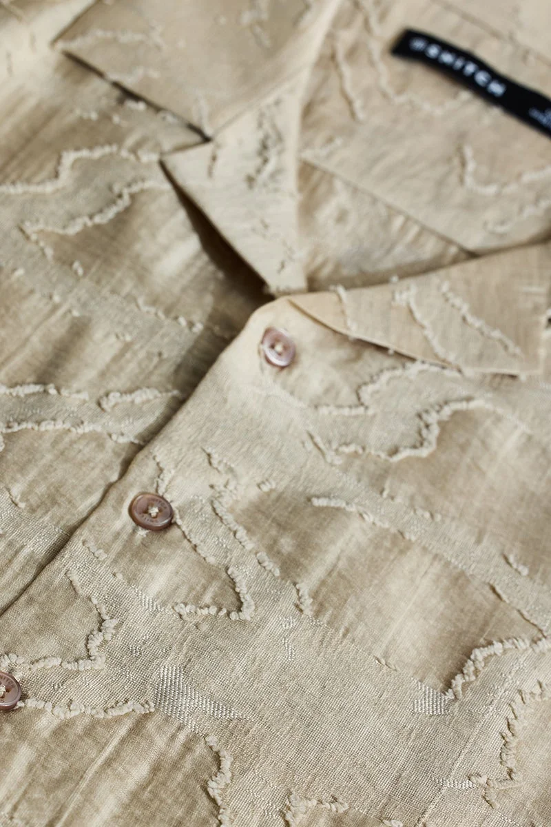 SNITCH Beige Textured Box Fit Shirt