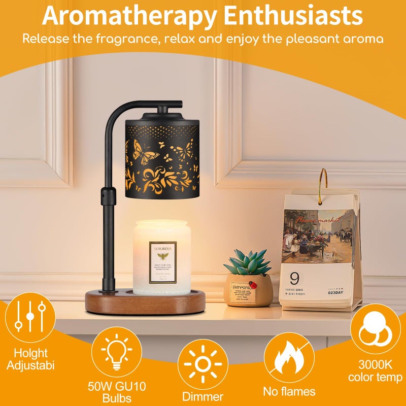 kobodon Candle Warmer Lamp with Timer,Birthday Gifts for Women Mom,Adjustable Height for Scented Jar Candles,Electric Candle Lamp Warmer for Home Decor(Butterfly) - Image 4