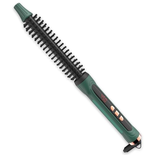 BANGMENG Mini Thermal Round Brush, 0.35 Inch Barrel Volume Heat Styling Brush for Men and Women Short Thin Curly Straight Hair, Heated Curling Iron,12 Temperature Setting (0.95 Inch with Bristles) - Image 1