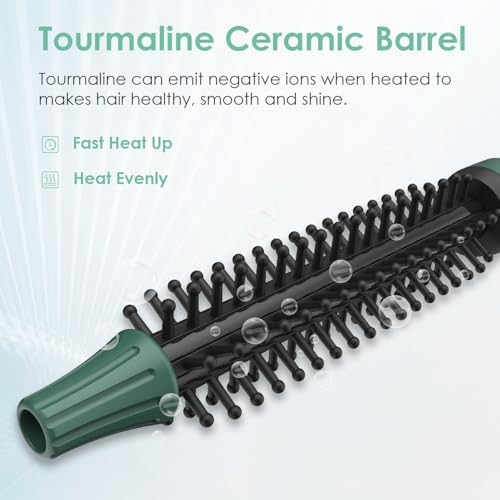 BANGMENG Mini Thermal Round Brush, 0.35 Inch Barrel Volume Heat Styling Brush for Men and Women Short Thin Curly Straight Hair, Heated Curling Iron,12 Temperature Setting (0.95 Inch with Bristles) - Image 3