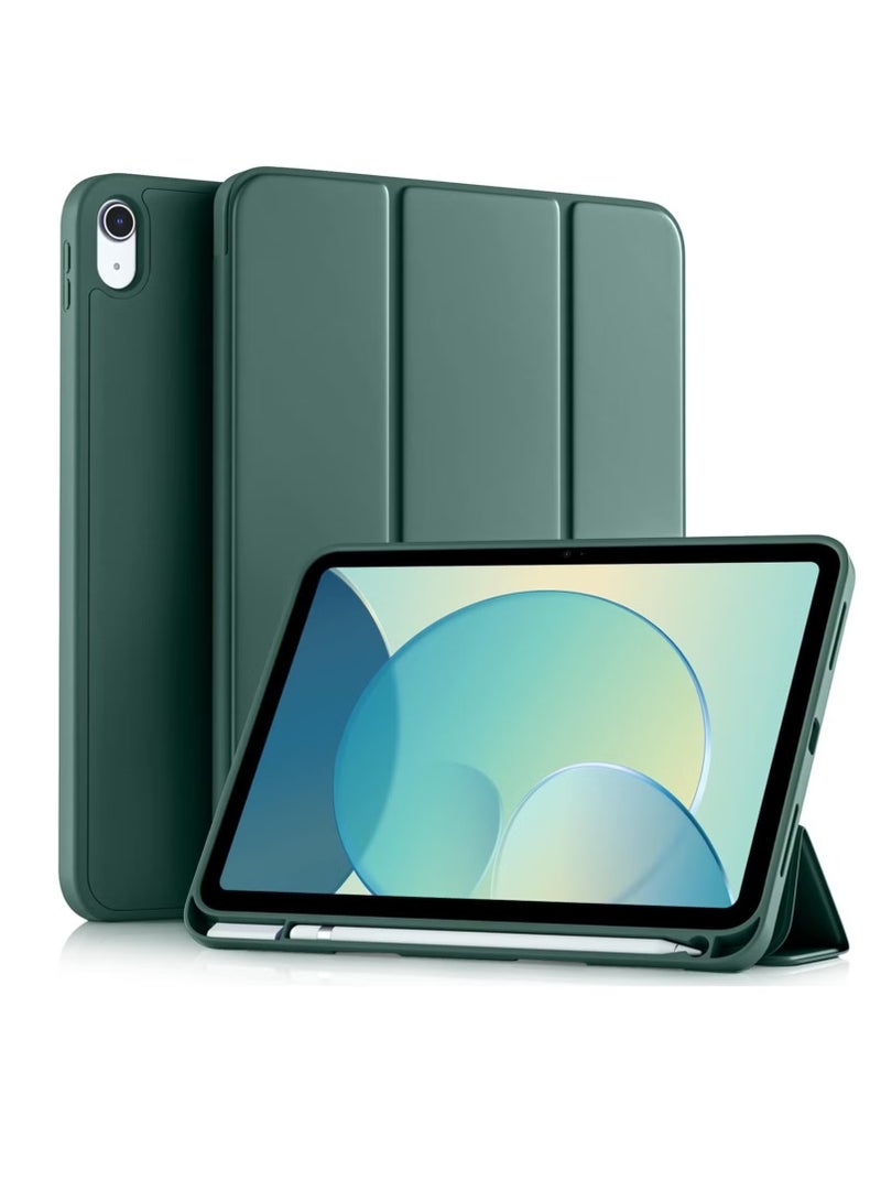 ELTRAZONE Slim Trifold Stand Case for iPad 10th Generation (10.9-Inch, 2022) | Protective Cover with Pencil Holder | Auto Sleep/Wake Function | Soft TPU Back for Shockproof Protection | Lightweight & Durable Tablet Case – Pine Green - Image 1