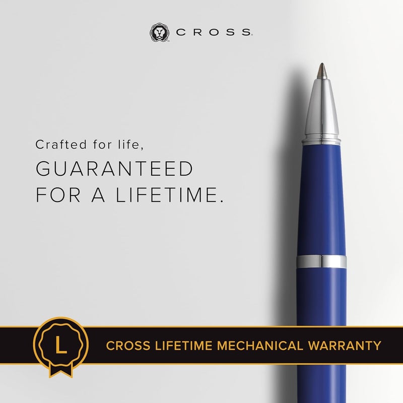 Cross قلم بايلي لايت القابل لإعادة التعبئة معروض في علبة هدايا يومية - نقطة متوسطة، حبر أسود، أزرق مصقول - Image 3