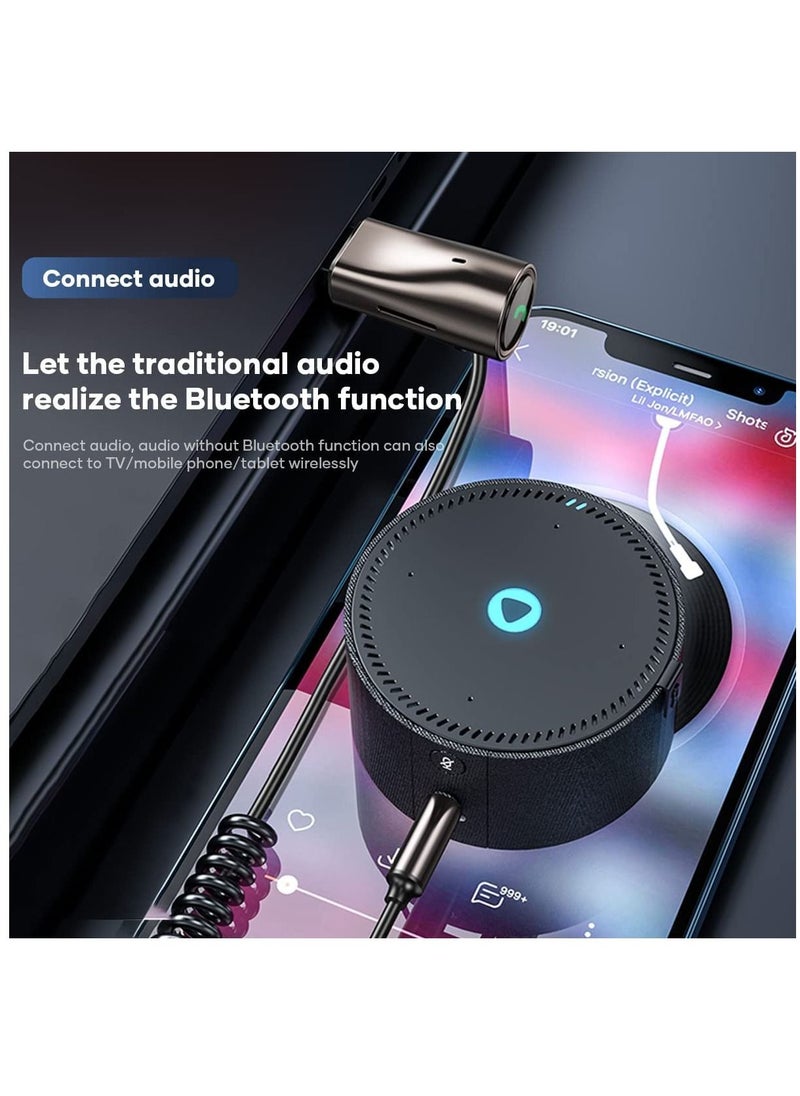 KASTWAVE - Car Bluetooth Aux Adapter 3.5mm Bluetooth Receiver 5.0 for Car, Bluetooth Adapter Wireless Receiver, Built-in Microphone for Hands-Free Calls Compatible with Car Speaker and Home Audio - Image 1
