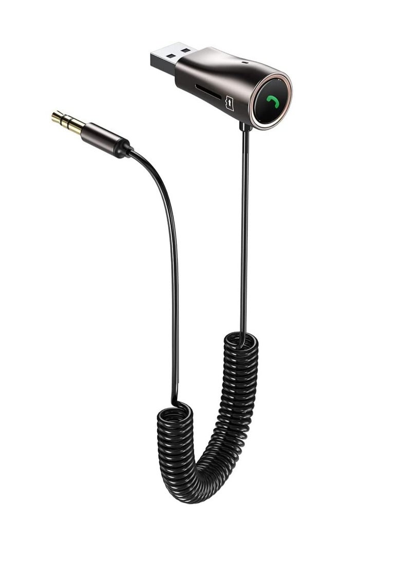 KASTWAVE - Car Bluetooth Aux Adapter 3.5mm Bluetooth Receiver 5.0 for Car, Bluetooth Adapter Wireless Receiver, Built-in Microphone for Hands-Free Calls Compatible with Car Speaker and Home Audio - Image 1