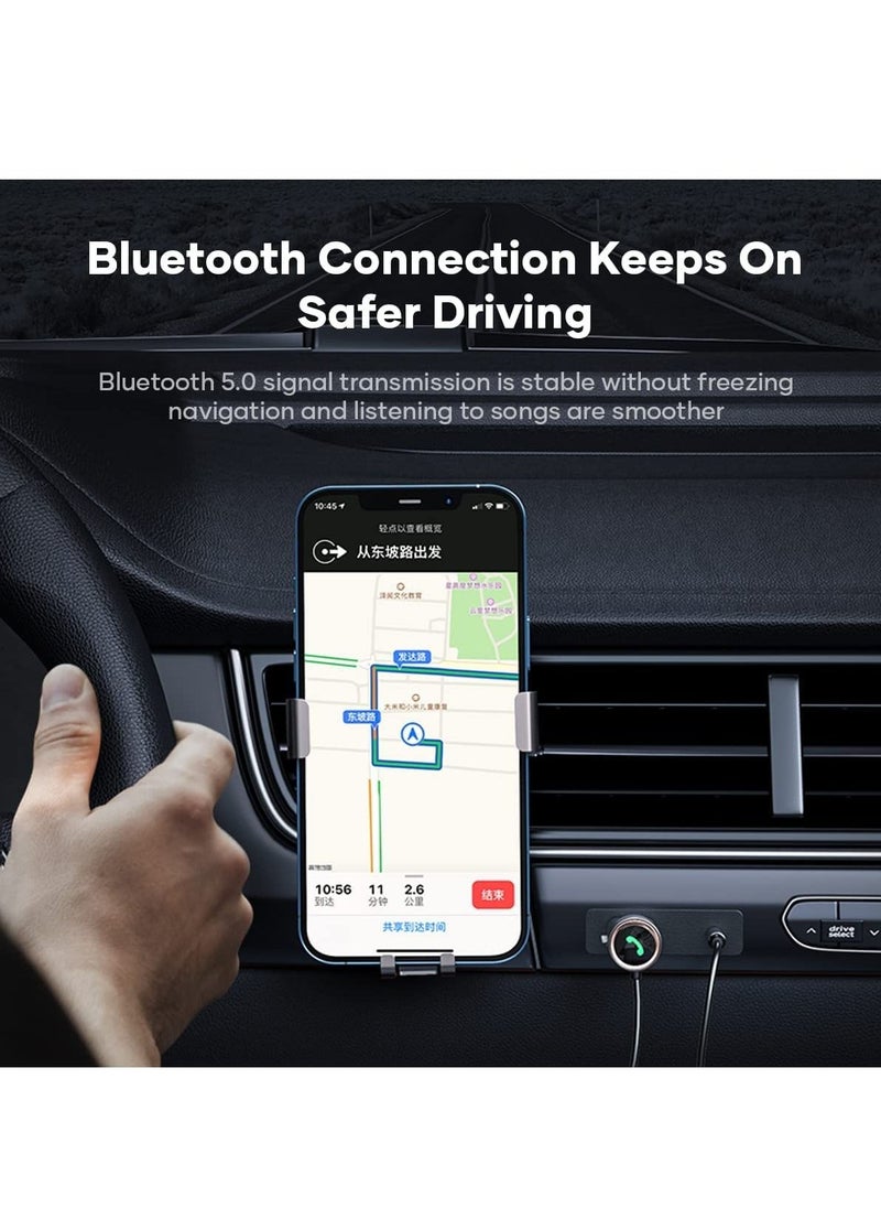 KASTWAVE - Car Bluetooth Aux Adapter 3.5mm Bluetooth Receiver 5.0 for Car, Bluetooth Adapter Wireless Receiver, Built-in Microphone for Hands-Free Calls Compatible with Car Speaker and Home Audio - Image 1