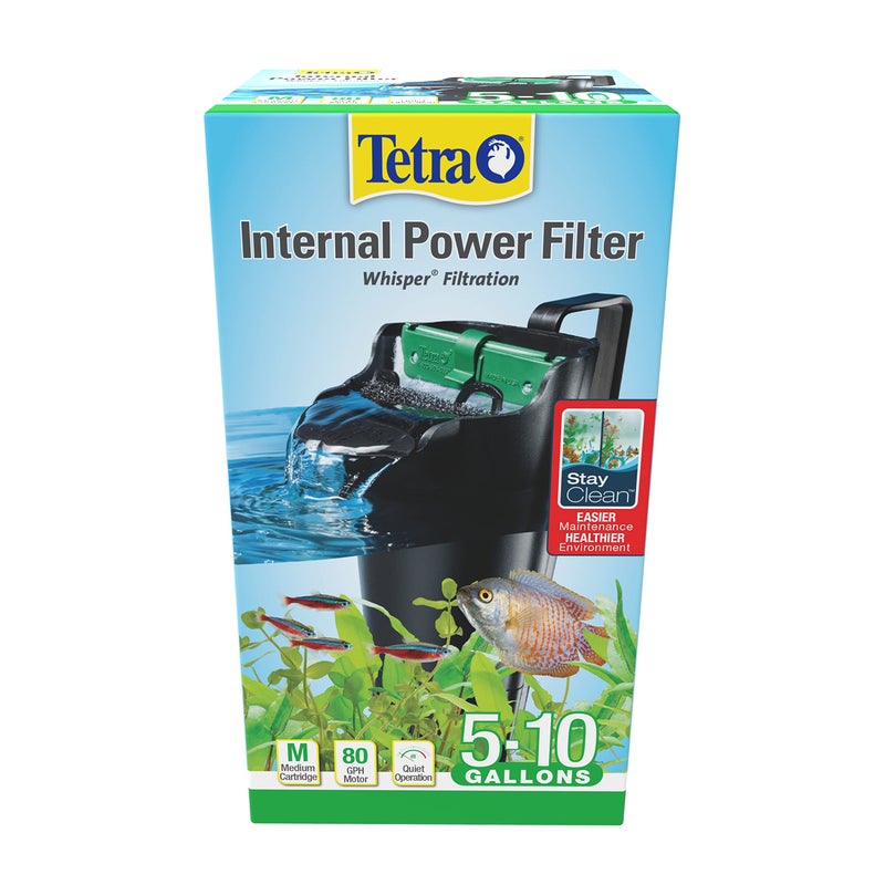 Tetra Whisper Internal Power Filter 5 To 10 Gallons, For aquariums, In-Tank Filtration With Air Pump, Black - Image 1