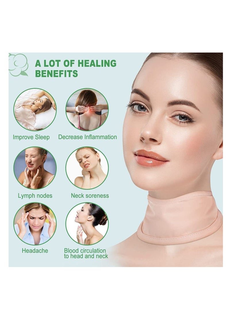 Excefore Castor Oil Pack Wrap, Adjustable Reusable Organic Castor Oil Pack Kit, Castor Oil Packs for Liver Detox, Less Stress, Castor Oil Free, Cotton Machine Washable Leak Proof(Skin Color Waist+Neck) - Image 3