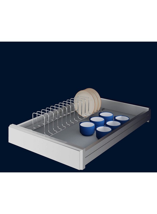 LEVON Stainless Steel Countertop Thali Rack|Dish Rack|Tiered Shelf| Plate Stand|Dish Stand|Lid Holder Utensil Rack For Kitchen-11 Sections|With Anti-Rust Nano Coating (14 Sections Saucer Insert) - Image 2