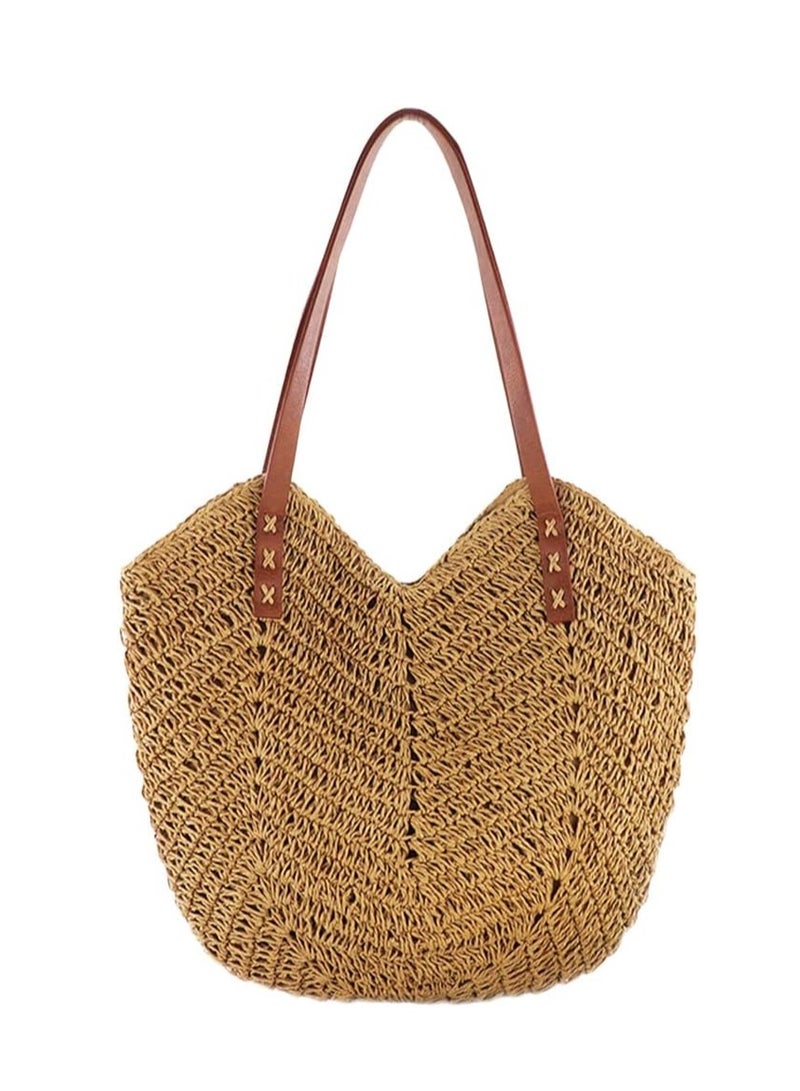 Straw Purse Beach Purse Wicker Bag for Women Beach Straw Bag Rattan Bag Basket Purse Pearl Straw Tote Bamboo Purse Wicker  - Image 1