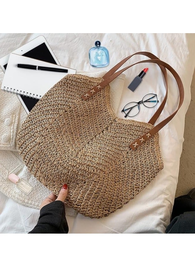 Straw Purse Beach Purse Wicker Bag for Women Beach Straw Bag Rattan Bag Basket Purse Pearl Straw Tote Bamboo Purse Wicker  - Image 3